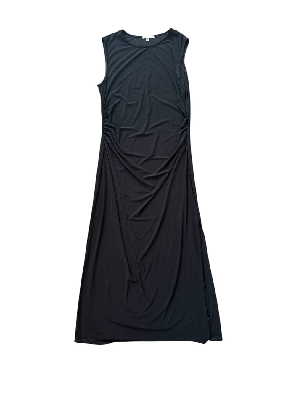 Sleeveless Black Maxi Dress with Side Ruching